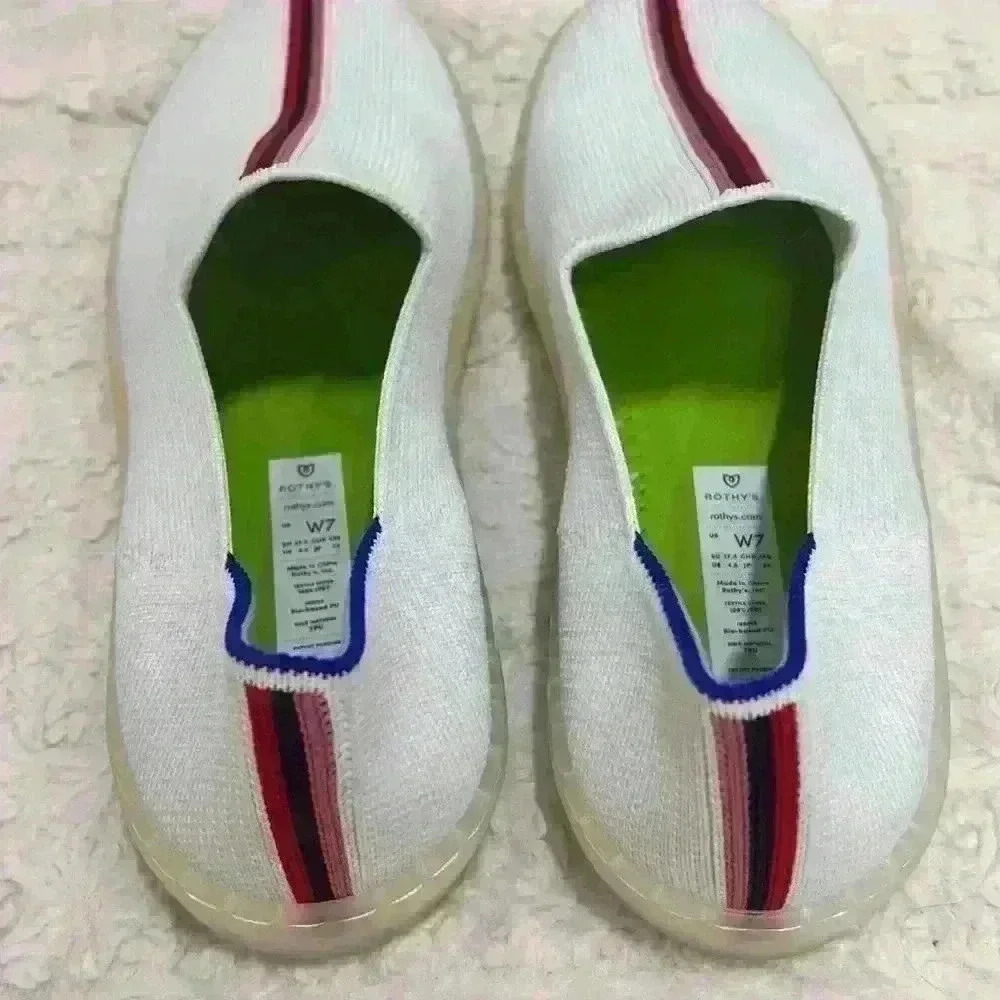 ROTHY’S X EVIAN Sold Out Limited Edition Slip On Recycled Collection Sz 7 NWOB - Picture 3 of 7